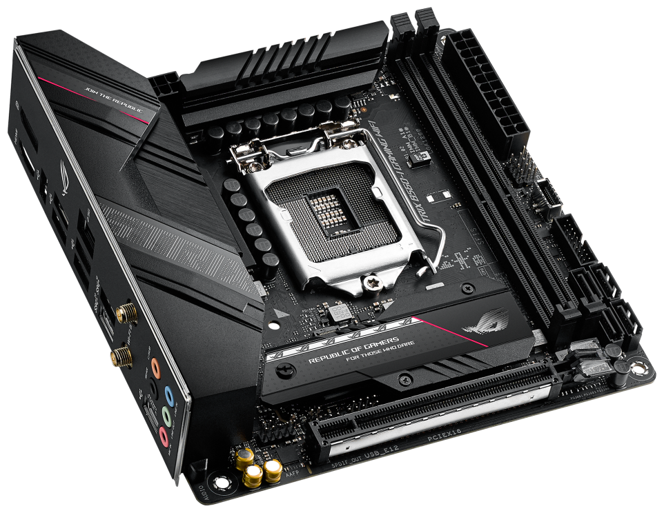 Asus rog mini itx. ASUS ROG Strix b460-i Gaming. LGA 1200 Mini ITX. B460 ASUS Strix. ASUS LGA 1200.