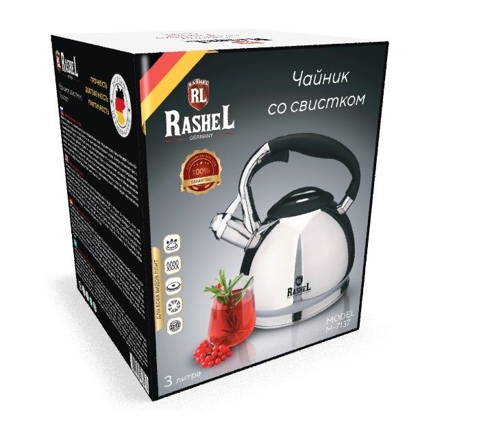 Чайник Rashel М-7127 3л серебристый