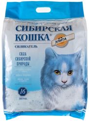 Наполнитель для кошачьего туалета силикагелевый Элитный 16л Сибирская кошка