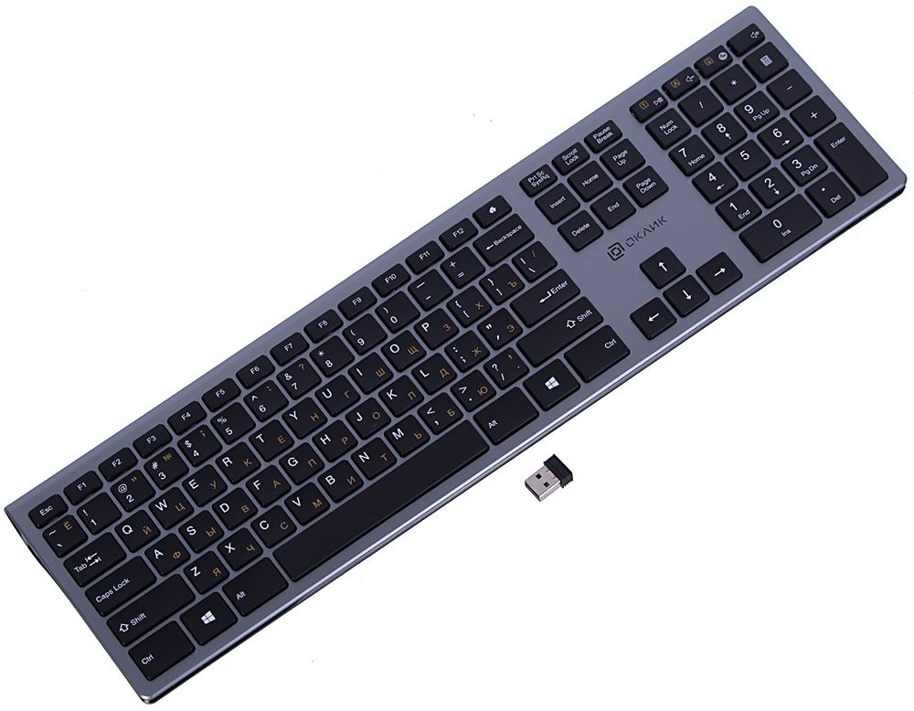Клавиатура беспроводная Oklick 890S серый