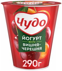 Йогурт со вкусом вишни и черешни 2% 290гр Чудо