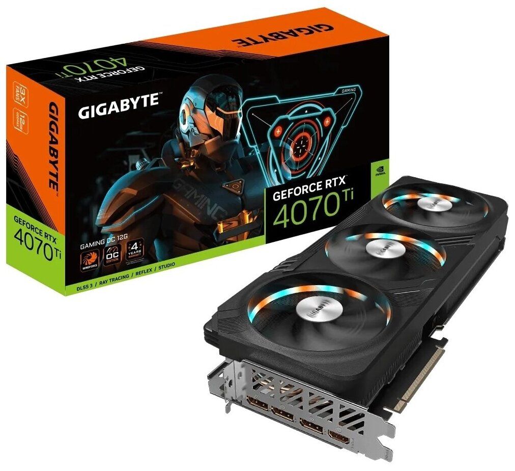 Видеокарта GIGABYTE GeForce RTX 4070 Ti (GV-N407TGAMING OC-12GD) 12 Гб
