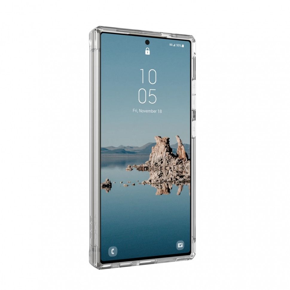 Чехол Uag Plyo PRO для Samsung Galaxy S24 Ultra совместим с MagSafe, цвет прозрачный/серебро (Ice/Silver)