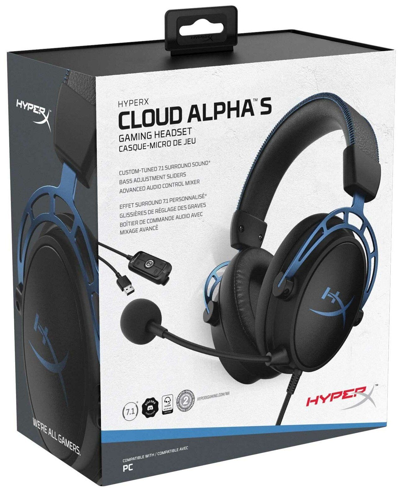 Проводная гарнитура Kingston HyperX Cloud Alpha S черный