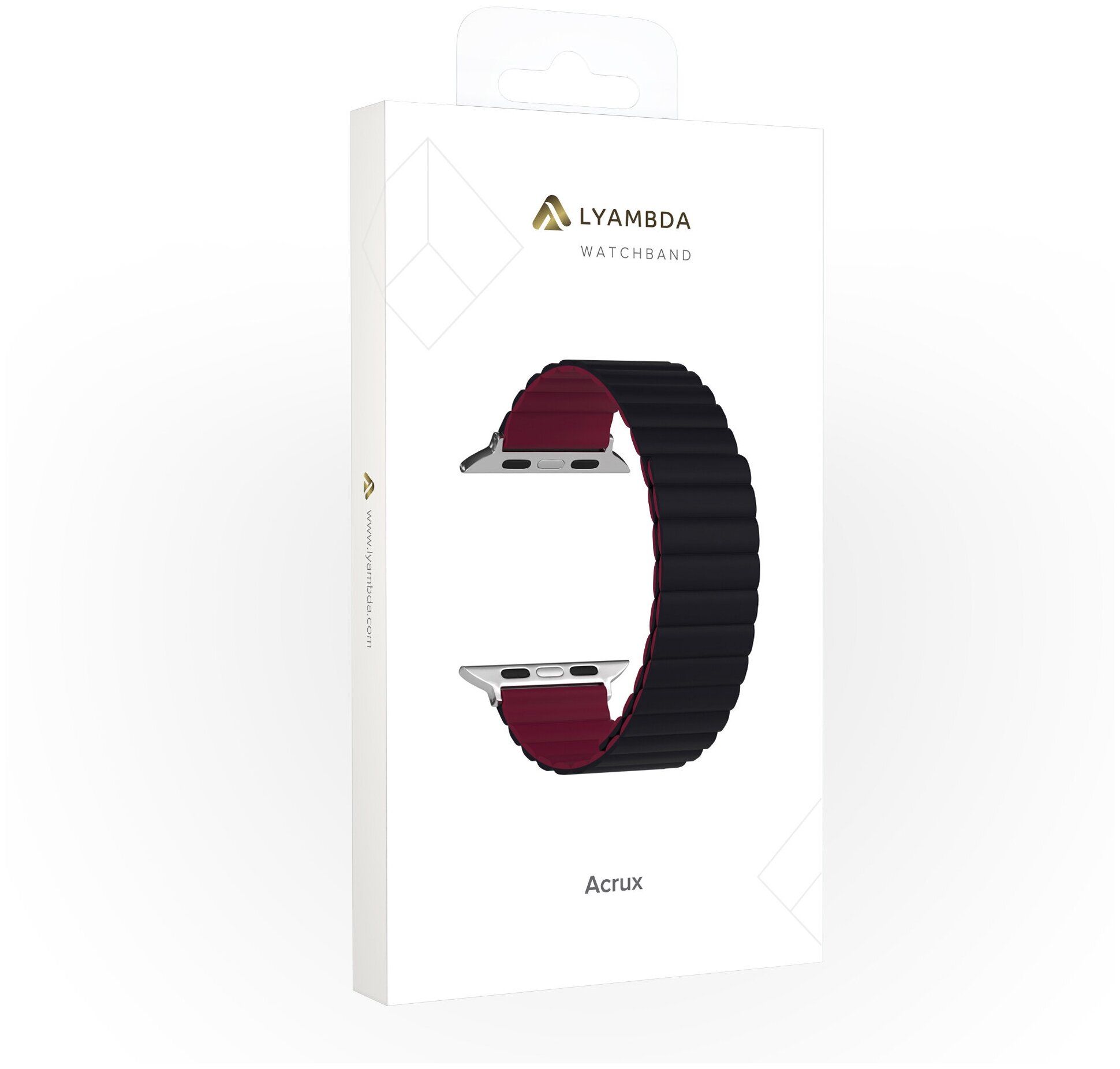 Силиконовый ремешок для Apple Watch 38/40/41 mm LYAMBDA ACRUX DSJ-30-40-BW Black/Wine red