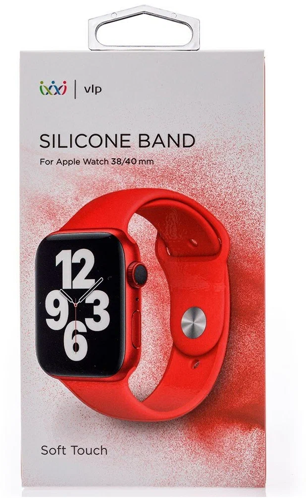 Ремешок силиконовый «vlp» Silicone Band для Apple Watch 42/44 мм, красный