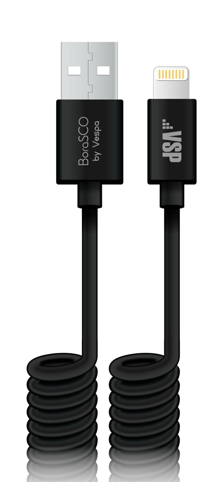 Кабель USB - Lightning Vespa 2 м, черный