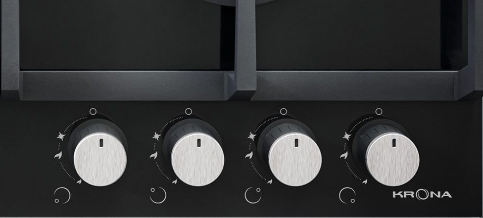 Газовая варочная панель KRONA CORNIOLA 60 BL/ KRGH02 черный