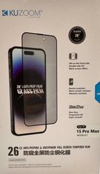 Защитное стекло Kuzoom iPhone 15 Pro 3D Privacy