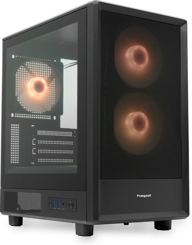 Корпус HSPD M310-TGBK-ARGB без БП черный