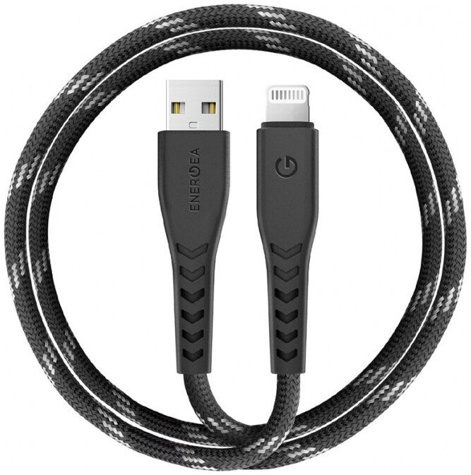 Кабель USB-A - Lightning EnergEA NyloFlex 3 м, черный