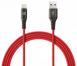 Кабель USB - Lightning EnergEA Alutough Kevlar 1,5 м, красный