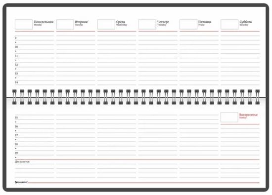 Блокнот-планер на неделю, недатированный отрывной с подложкой А4 210х297 BRAUBERG